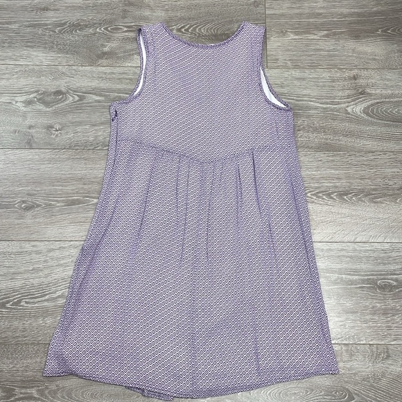 Old Navy Pleated Crepe Purple and White Print Sleeveless Dress S P - Picture 14 of 14